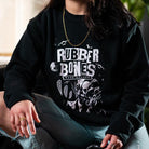 On-body shot of the Cosmic Truth Crew Neck Sweater showcasing bold cosmic-inspired artwork, front view.