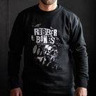 On-body shot of the Cosmic Truth Crew Neck Sweater showcasing bold cosmic-inspired artwork, front view.