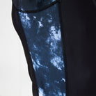 Close-up of marble-style side panel and stitching on the Men’s Ash BJJ Rash Guard.