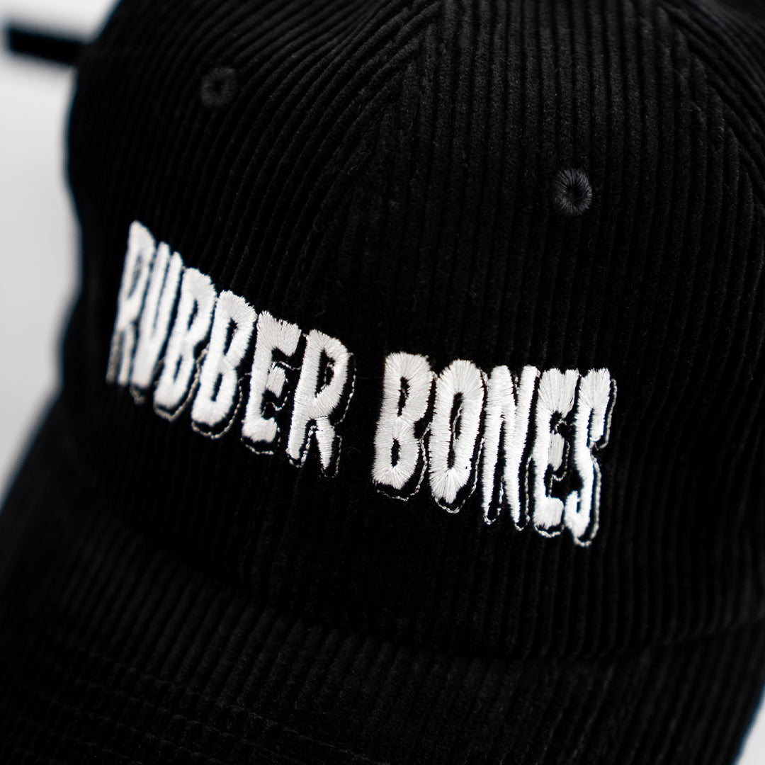 Rubber Bones Black Corduroy Dad Hat | BJJ Streetwear