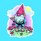 Gnome Sticker featuring a gnome in a gi with bold, whimsical artwork and a glossy finish, 3-inch vinyl sticker by Rubber Bones.