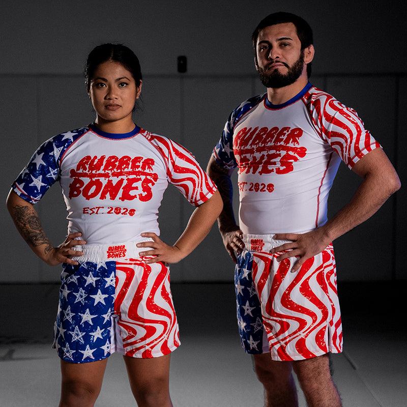 Independence BJJ Shorts | Patriotic Jiu Jitsu Gear – Rubber Bones