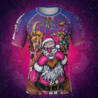 Mock-up of Krampus XMas Short Sleeve Rash Guard featuring bold, holiday-inspired artwork, front view.