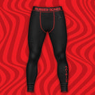 Mock-up of Kids Black Skullwave Spats featuring sleek design with red accents, front view